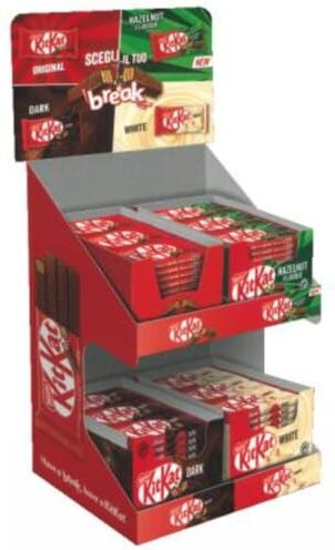 Generic Espositore 4 Gusti Kit Kat Barretta di Cioccolato al Latte 4 Confezioni da 24 pz Barrette Snack