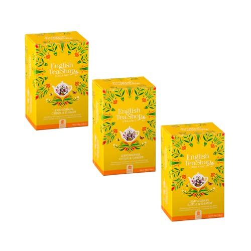 Generico English Tea Shop®   Infuso BIO Citronella, Zenzero, Agrumi   Tisana Naturalmente Senza Caffeina 3 x 20 Bustine (90 Gr)