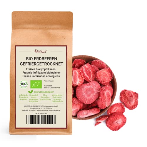 Kamelur Lamponi BIO Liofilizzati Frutti Biologici Interi Secchi, Senza Additivi E In Confezione Biodegradabile 250 G (Confezione Di 1)