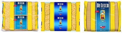 De Cecco PACCHETTO DI TESTPACKAGE  Fusilli Tortiglioni Spaghetti Pasta di Semola di Grano Duro Pasta Lunga e Pasta Corta 100% Pasta Italiana ( 3X 3Kg )