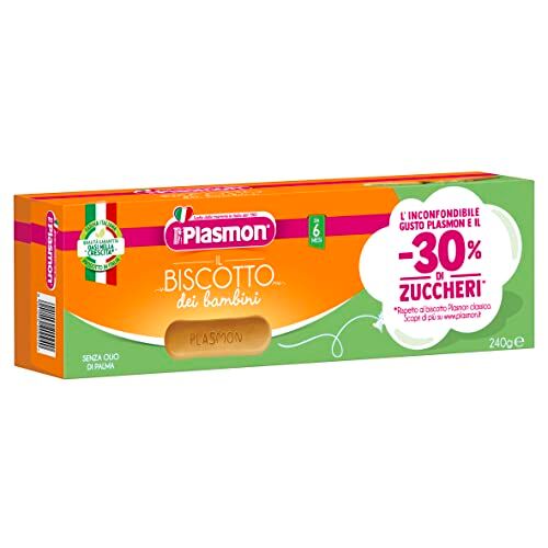 Plasmon il Biscotto -30% zuccheri 240g 16 Box 100% grano italiano selezionato, con -30% di zuccheri*, *rispetto al biscotto  classico