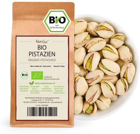 Kamelur Pistacchi BIO Salati E Tostati Con Guscio, I Nostri Noccioli Di Pistacchio Bio: Uno Spuntino Perfetto In Confezione Famiglia 1 Kg (Confezione Da 1)