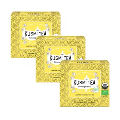 Generico Kusmi Tea   Tè Verde Gelsomino   Tè Verde Biologico Profumato al Gelsomino 3 x 20 Bustine di Tè (120 Gr)