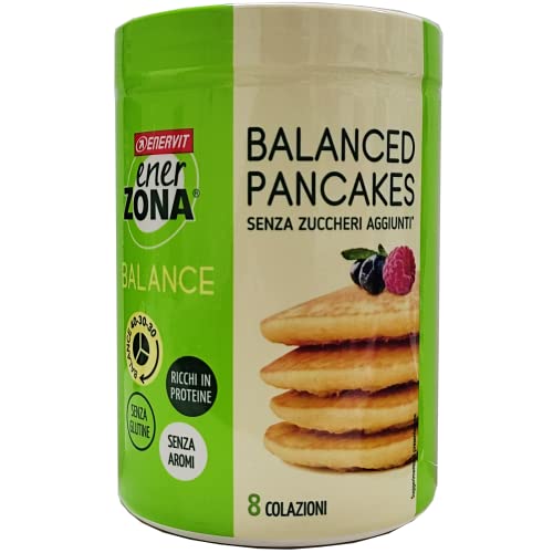 Enervit EnerZona Balanced Pancakes 320gr [8 colazioni] Senza Zuccheri Aggiunti
