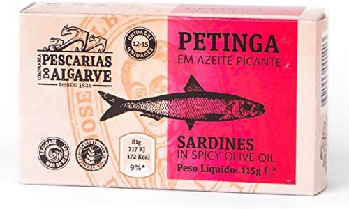 generic Companhia de Pescarias do Algarve Sardine intere in olio d'oliva piccante / Prodotto Gourmet del Portogallo 5 x 120 gr Pack