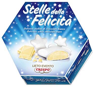 CRISPO Confetti Stelline di Cioccolato Bianco incartate singolarmente 500g Lieto Evento Stelle della Felicità (Bianco)