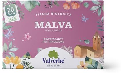 VALVERBE Tisana Malva Pura Biologico 20 Filtri Pacco da 6 120 g