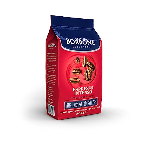 CAFFÈ BORBONE Espresso Intenso Miscela di caffè intero in grani, tostatura espresso medio, selezione di miscele di caffè premium con cioccolato forte e cremoso e note tostate, 1 kg (confezione da 1)