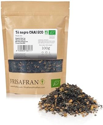 FRISAFRAN Tè nero Chai biologico   Antiossidante   100Gr   Te chai   Chai tea   The chai   Masala chai tea   Masala chai   Chai masala   Pukka chai   Twinings voyage indian chai   Chai tea