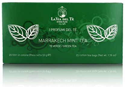 Via Marrakech Mint Tea", Tè Verde alla Menta, Astuccio con 20 Filtri da 2,5g 50g