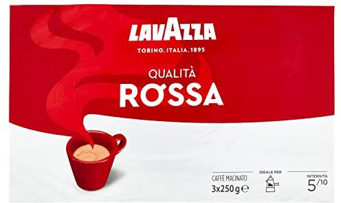 Lavazza Caffè Macinato Qualità Rossa, 3 x 250g