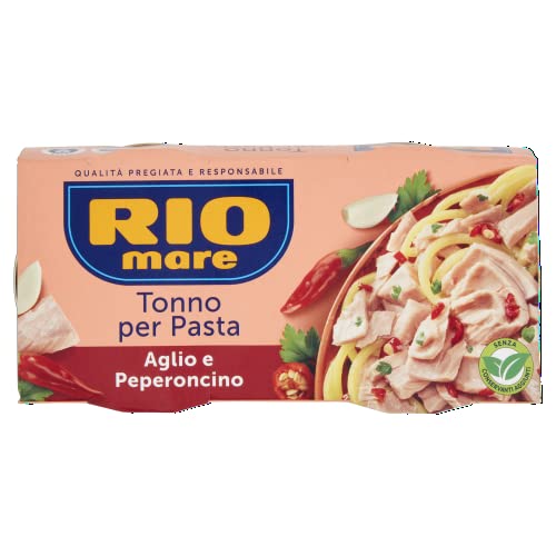 Rio Tonno per Pasta: Condimento Pronto con Tonno, Aglio e Peperoncino, 2 Lattine da 160g