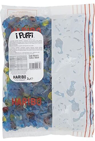 HARIBO Puffi, Caramelle Gommose A Forma Di Puffo, Gusto Frutta, Ideali Per Feste E Dolci Momenti Di Relax 2kg