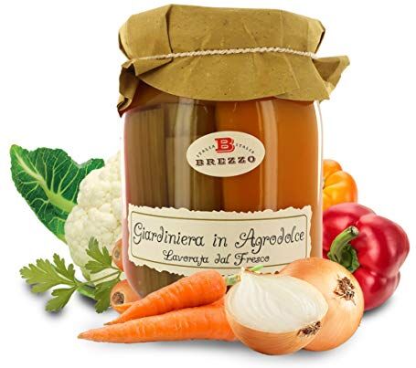 Brezzo Giardiniera in Agrodolce, Conserva di Verdura Artigianale, 560 Grammi