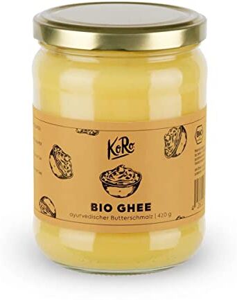 KoRo Ghee bio 420 g burro chiarificato, burro sciolto, senza lattosio, tipico della cucina ayurvedica