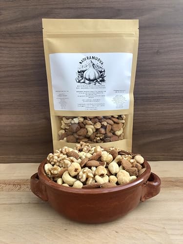 Generic Mix di Frutta Secca con Mandorle Siciliane, Anacardi Crudi, Noci e Nocciole Tostate Italiane- 1 kg frutta sgusciata senza zolfo e senza sale, 100% naturale, senza conservanti, proteico e vegano