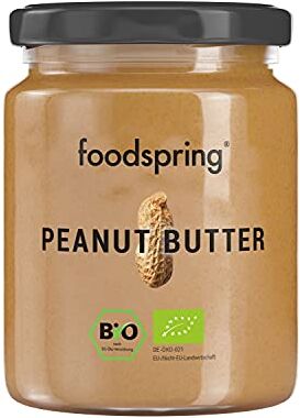 foodspring Burro di Arachidi, 250 g, Il delizioso snack ad alto contenuto proteico a base di arachidi 100% biologiche, ideale da spalmare