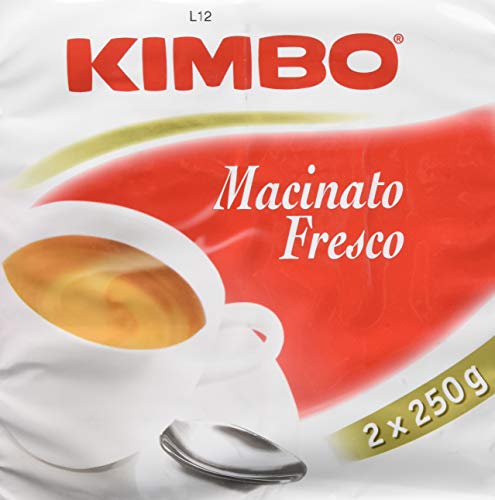 Kimbo Caffè Macinato Fresco Confezione da 2 x 250 gr (Totale 500 gr)