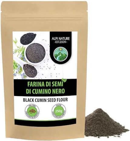 Alpi Nature Cumino nero macinato (250g), cumino nero in polvere, farina di cumino nero, 100% naturale, senza additivi, cumino nero in polvere