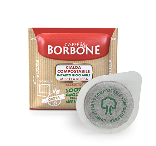 CAFFÈ BORBONE Cialda Compostabile, Miscela Rossa 600 Cialde Sistema ESE diametro >44 mm 600 pz (4x150 pz)