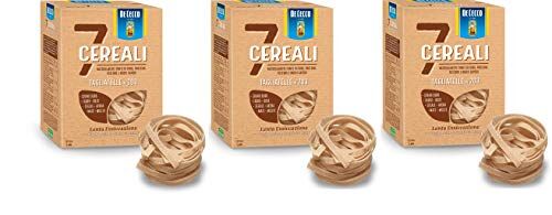 De Cecco Pasta ai 7 Cereali . Pasta ai 5 Cereali. Pasta  ai cereali (Tagliatelle n°203 250 gr, 3 Confezioni)