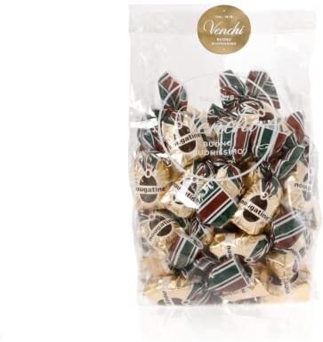 Venchi Nougatine, Cioccolatini in Sacchetto 300g Granella di Nocciola Caramellata Ricoperta di Cioccolato Fondente Senza Glutine