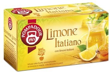 Pompadour ®   Infuso Frutta Aroma Limone e Miele   Miscela Limoni Italiani in Pezzi e Miele 20 Filtri (50 Gr)   Tisana Limone Italiano