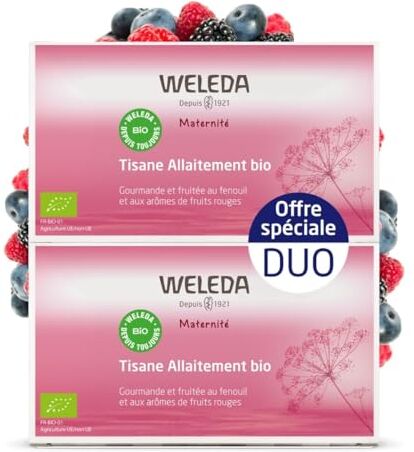 WELEDA Duo Tisana Allattamento Organico Frutta Rossa Promuove l'allattamento Confezione 2 x 20 bustine da 2 g