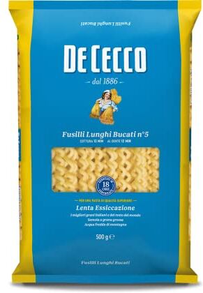 De Cecco Fusilli Lunghi Bucati, Pasta di Semola di Grano Duro 4 pezzi da 500 g [2 kg]