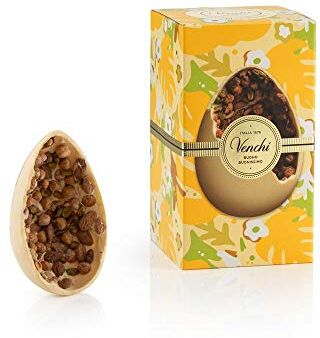 Venchi Regalo Pasqua Uovo di Cioccolato Gran Gourmet Bianco Salato 500g con Nocciole Piemonte IGP, Mandorle Siciliane e Pistacchio di Bronte Senza Glutine con Sorpresa