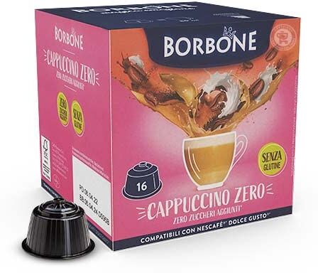 CAFFÈ BORBONE 64 Capsule Compatibili con Nescafe Dolce Gusto Cappuccino Zero Senza Zuccheri Aggiunti l' Emporio del Caffè