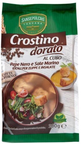 Generic Crostino SanSepolcro Crostino Dorato al Cubo Pepe Nero e Sale Marino 4 x 100 g