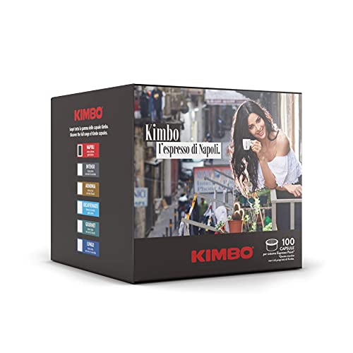 Kimbo Capsule di Caffè Napoli, Compatibile con Lavazza Espresso Point, 100 Capsule