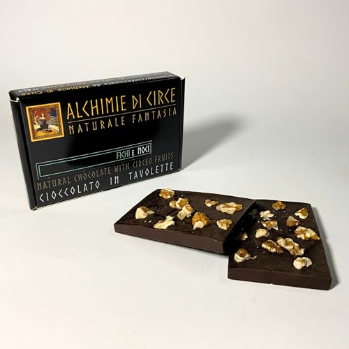 Generic Alchimie di Circe 300g Tavoletta Fondente Fichi e Noci Delizie Gourmet con Frutta Biologica Cioccolato Artigianale in Elegante Confezione Regalo