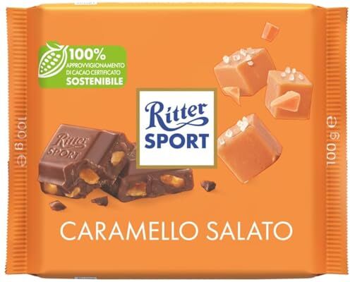 Generic Tavoletta Ritter Sport Caramello Salato Cioccolato al Latte e Crisp di Caramello 3 x 100 g