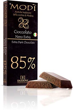 Mercato Italiano "Italian Specialties" Cioccolato Modì di Modica Extra Dark 85% Artigianale Siciliano 12 Barrette da 100g