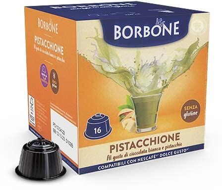 CAFFÈ BORBONE 64 Capsule Caffe Borbone Compatibili con Nescafe Dolce Gusto Pistacchione con Cioccolata Bianca e Pistacchio L' Emporio del Caffè