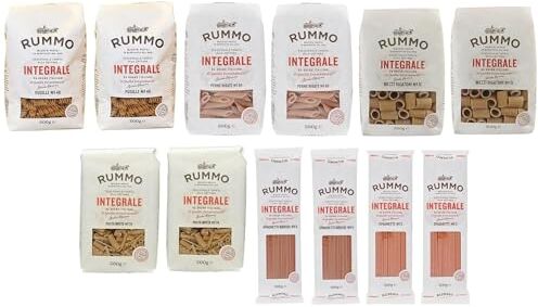 Rummo Pasta Integrale Confezione Prova, 6 diversi tipi di pasta integrale,Pasta Italiana 12x500g