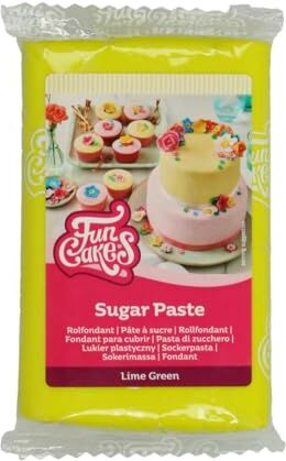 FunCakes Pasta di Zucchero Lime Green: facile da usare, liscia, flessibile, morbida e pieghevole, perfetta per decorare torte, halal, kosher e senza glutine. 250 gr