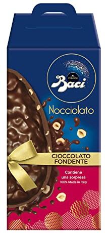 Perugina BACI  Uovo di Pasqua 2024 Cioccolato Fondente Extra con 20% di Nocciole in pezzi con Sorpresa 370g