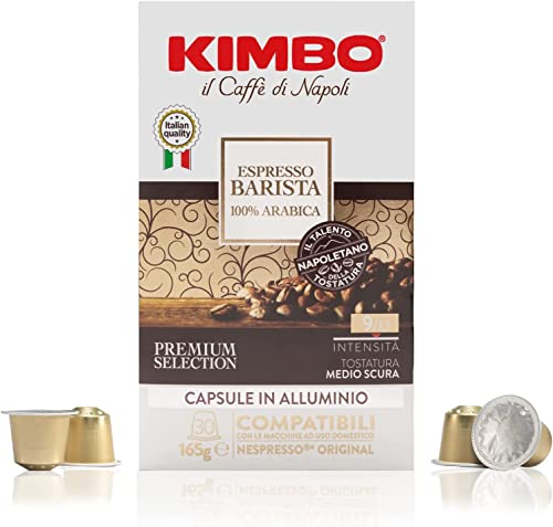 Kimbo Capsule Compatibili Nespresso* Original in Alluminio 30 Capsule Espresso Barista 100% Arabica