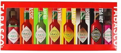 TABASCO Confezione regalo  con Pepe Rosso Originale, Jalapeño Verde, Aglio di Caienna, Habanero, Chipotle, Scorpion (6 x 150ml) e Sriracha + Dolce & Piccante (2 x 256ml)