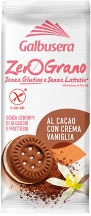 Galbusera Biscotti al Cacao  Zero Grano Con Crema Vaniglia Expo 24 pz da 40 g