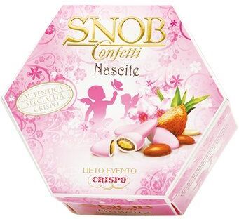 Generic CONFETTI CRISPO SNOB LIETO EVENTO SENZA GLUTINE ROSA BATTESIMO NASCITA DA GRAMMI 500 ANIMA MANDORLA RIVESTITA DI CIOCCOLATO IMBUSTATI SINGOLARMENTE IN 6 DIFFERENTI GUSTI