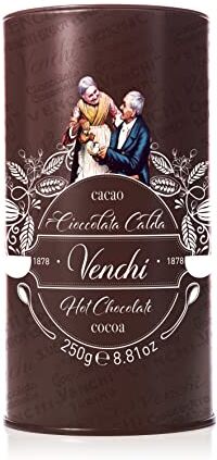 Venchi Cioccolata Calda in Confezione Regalo di Latta, 250g Senza Glutine