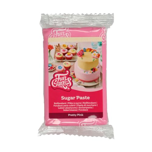 FunCakes Pasta di Zucchero Pretty Pink: facile da usare, liscia, flessibile, morbida e pieghevole, perfetta per decorare torte, halal, kosher e senza glutine. 250 gr