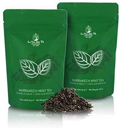 Via Marrakech Mint Tea, Tè Verde alla Menta, Sacchetto da 50g (confezione da 2 pezzi)