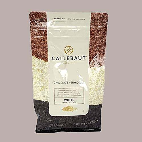 Callebaut Lucgel Srl 1 kg  Vermicelli al Cioccolato Bianco Fantastici su Gelato e Bevande Assolutamente Eccezionali sulla Pasticceria