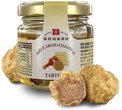 Brezzo Miele Aromatizzato al Tartufo, Ottimo Accompagnamento per Formaggi, 100 Grammi (Confezione da 2 Pezzi)