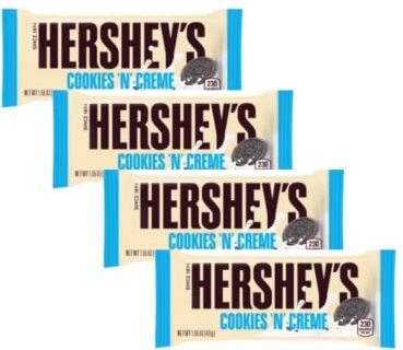 Generico Hershey®   Tavoletta di Cioccolato Bianco Aromatizzato con Biscotti in Pezzi 4 x 43 Gr